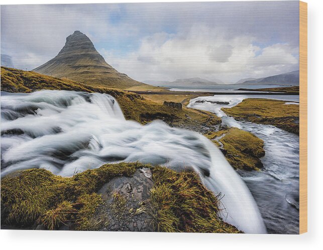 Cloud - Sky Wood Print featuring the photograph Beyond Kirkjufoss by Dee Potter