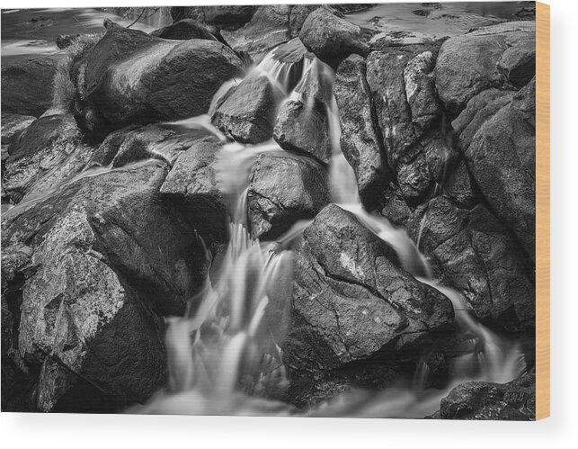 Black And White Wood Print featuring the photograph Blackstone River LIII BW by David Gordon