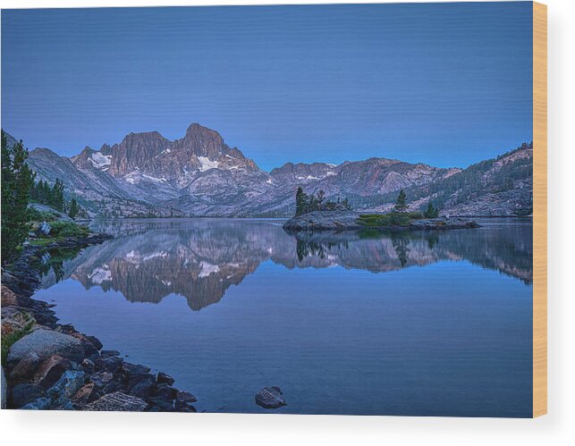 Landscape Wood Print featuring the photograph Blue Hour in Garnet Lake by Romeo Victor
