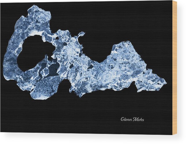 Glacial Artifact Wood Print featuring the photograph Blue Ice Sculpture 1 by GLENN Mohs