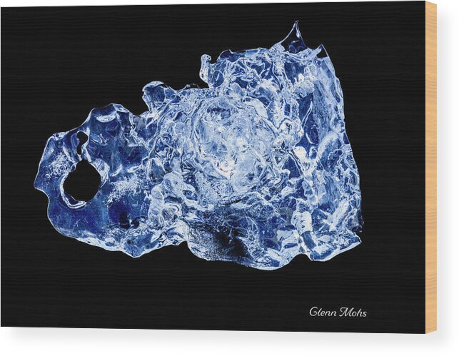 Glacial Artifact Wood Print featuring the photograph Blue Ice Sculpture 2 by GLENN Mohs