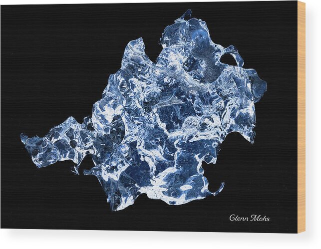 Glacial Artifact Wood Print featuring the photograph Blue Ice Sculpture 3 by GLENN Mohs