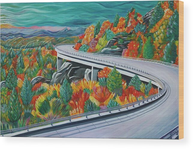 Best Selling Wood Print featuring the painting Blue Ridge Parkway Viaduct by Dorsey Northrup