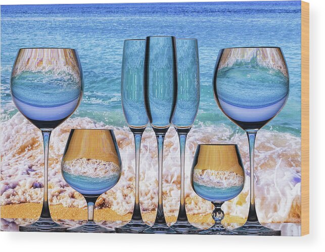 Refraction Wood Print featuring the photograph Blue Water And Orange Sand by Elvira Peretsman