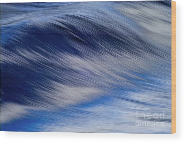 Wave Wood Print featuring the photograph Blue Wave by Heiko Koehrer-Wagner