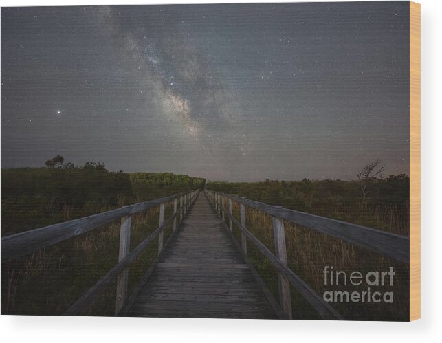 Milky Way Galaxy Wood Print featuring the photograph Boardwalk To The Stars by Michael Ver Sprill