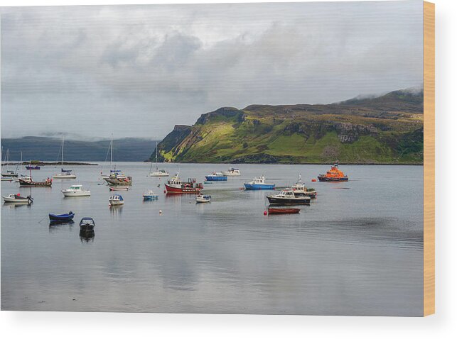 Boats Wood Print featuring the photograph Boats in Portree, Scotland, UK by Dubi Roman