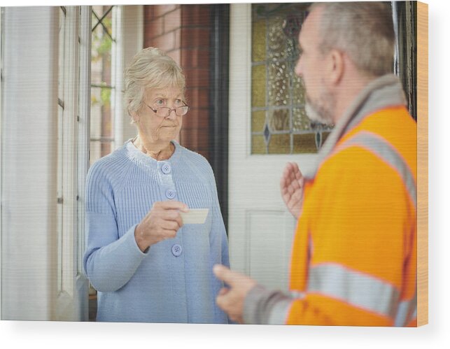 Reflective Clothing Wood Print featuring the photograph Bogus Caller by Sturti