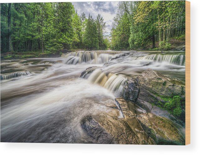 Bond Falls Wood Print featuring the photograph Bond Falls by Brad Bellisle