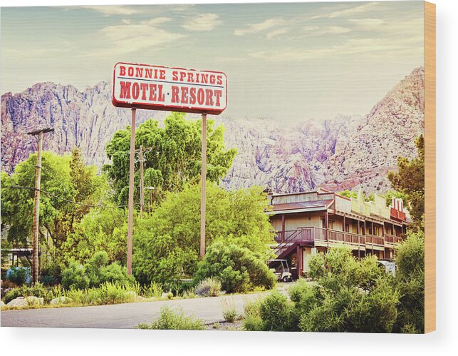 Bonnie Springs Motel Resort Wood Print featuring the photograph Bonnie Springs Motel Resort by Tatiana Travelways