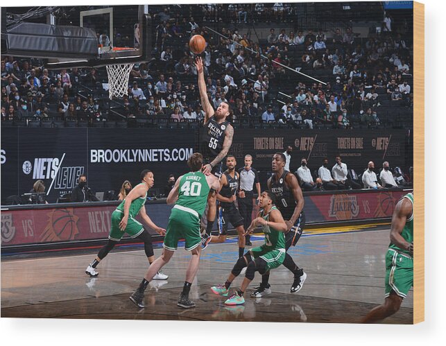 Nba Pro Basketball Wood Print featuring the photograph Boston Celtics v Brooklyn Nets - Game Two by Jesse D. Garrabrant