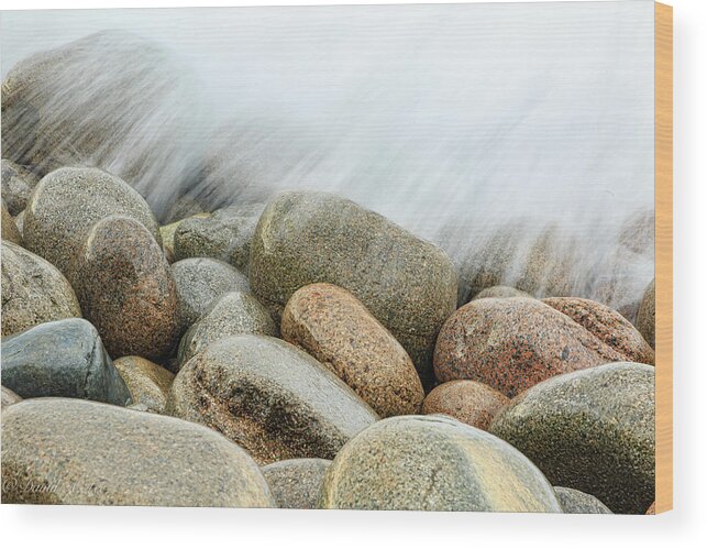 Seascape Wood Print featuring the photograph Boulders by David Lee