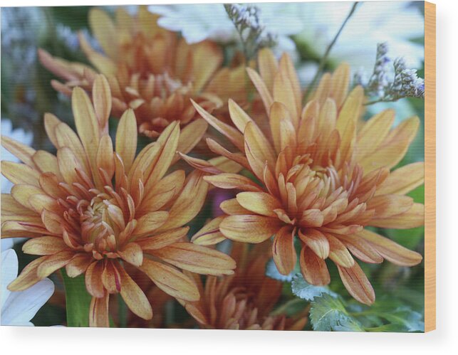 Bouquet Wood Print featuring the photograph Bouquet Mums by Mary Anne Delgado