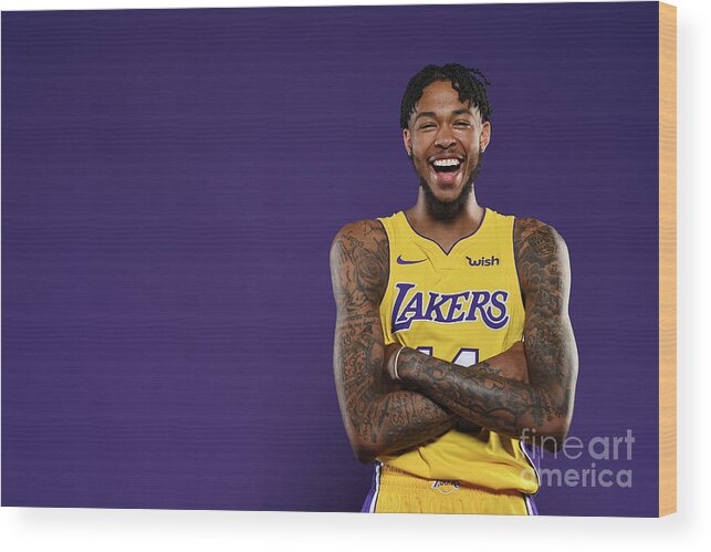 Media Day Wood Print featuring the photograph Brandon Ingram by Aaron Poole