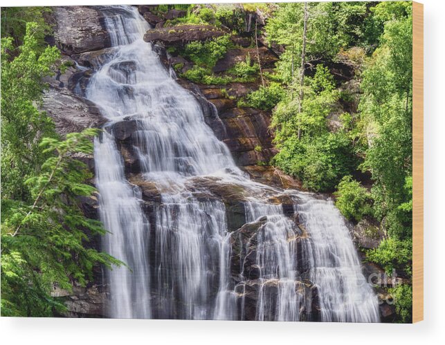 Waterfall Wood Print featuring the photograph Breathtaking Upper Whitewater Falls by Amy Dundon