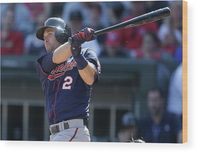 People Wood Print featuring the photograph Brian Dozier by Mike Mcginnis