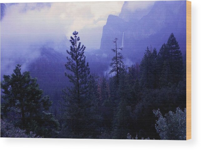 Yosemite Wood Print featuring the photograph Bridal Veil Falls At The Crack Of Dawn by Walter Fahmy
