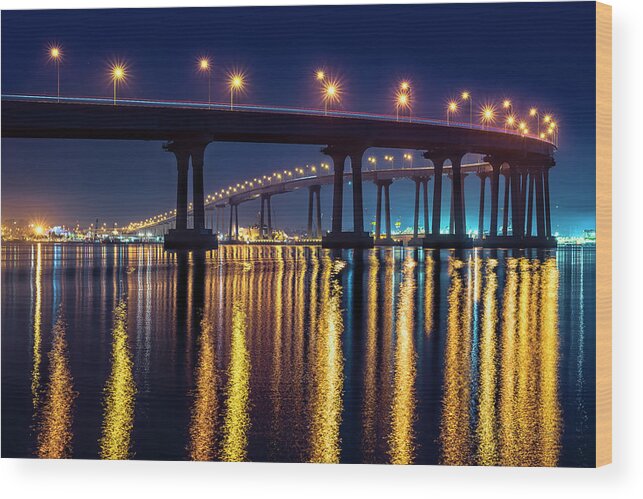 Coronado Bay Bridge Wood Print featuring the photograph Bridge Bedazzled by Dan McGeorge
