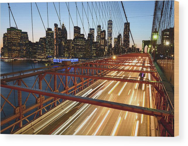 Brooklyn Wood Print featuring the photograph Last Exit, Brooklyn - Brooklyn Bridge, New York City by Earth And Spirit