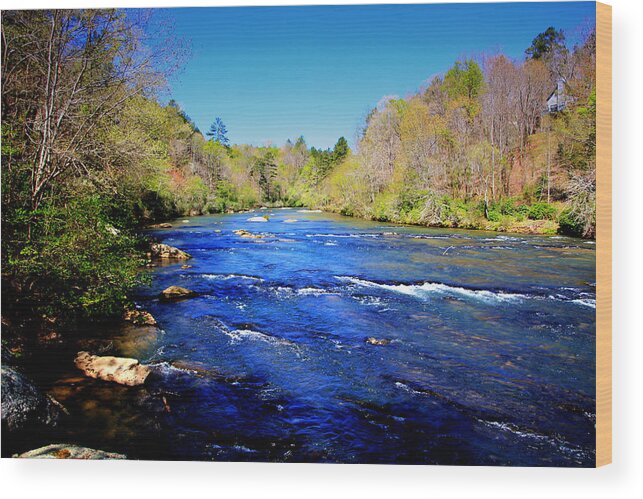 Chattahoochee River Wood Print featuring the photograph Buck Shoals on the Hooch by Jerry Battle