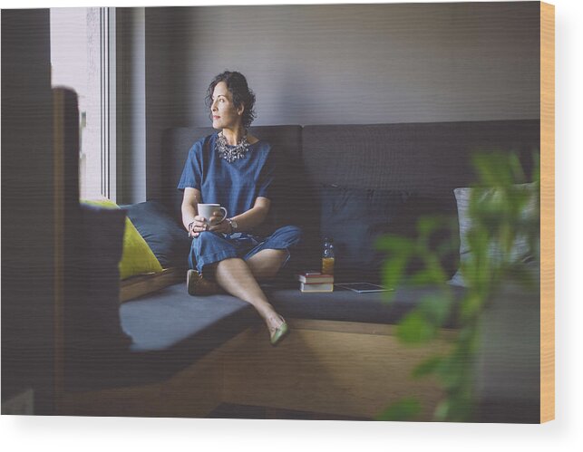 New Business Wood Print featuring the photograph Businesswoman taking a break by Eva-Katalin