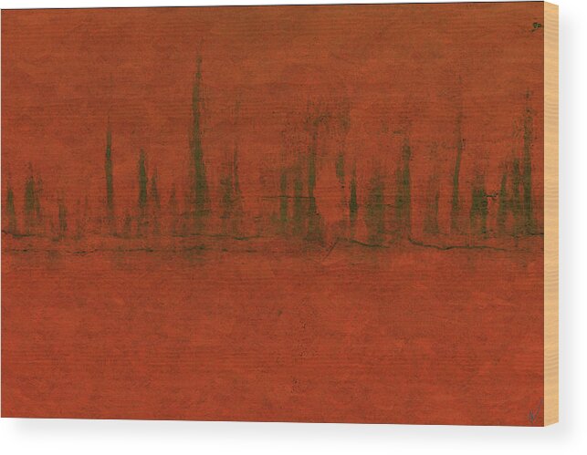 Abstract Wood Print featuring the digital art By Another Way by Ken Walker