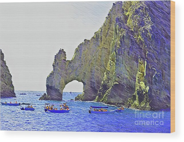 Cabo Wood Print featuring the digital art Cabo Arch 0210 by David Ragland