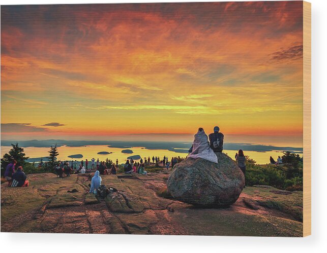 Acadia Wood Print featuring the photograph Cadillac Mountain 8174 by Greg Hartford