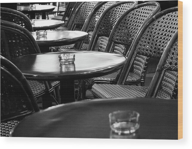 Paris Cafe Wood Print featuring the photograph Cafe Noir - Paris, France by Melanie Alexandra Price