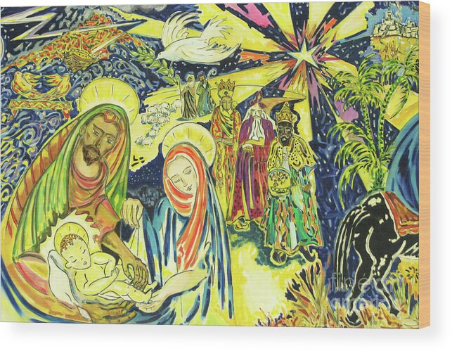Egypt Wood Print featuring the photograph Cairo Wall Nativity by Munir Alawi