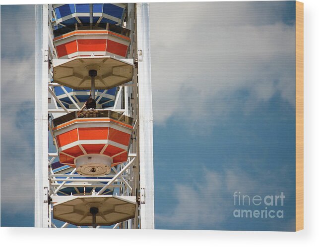 Calgary Wood Print featuring the photograph Calgary Stampede Ferris Wheel by Wilko van de Kamp Fine Photo Art