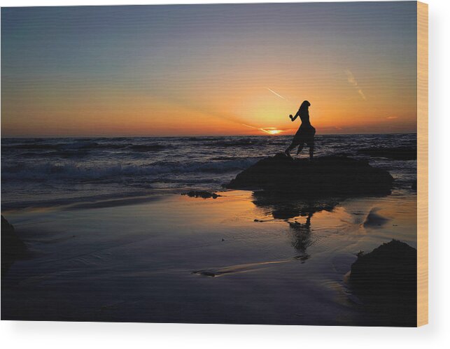 Sunset Wood Print featuring the photograph California Sunset by Rick Wilking