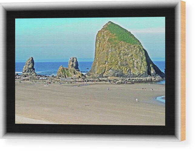 Beach Wood Print featuring the photograph Cannon Beach Rocks by Richard Risely