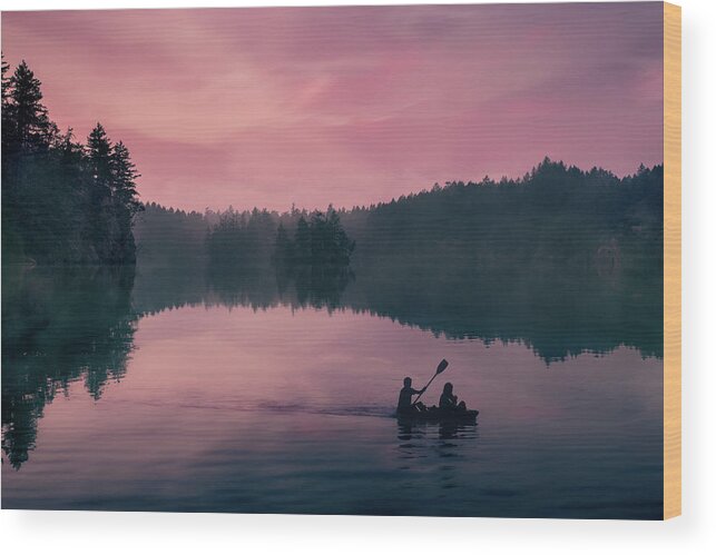 Lake Wood Print featuring the photograph Canoeing on the Thetis Lake by Naomi Maya