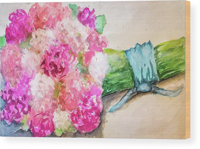 Carnation Wood Print featuring the painting Carnation Bouquet by Jean Haynes