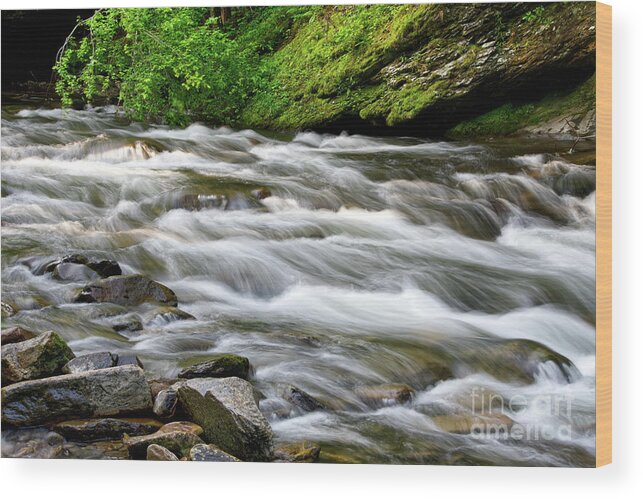  Wood Print featuring the photograph Cascades On Little River 3 by Phil Perkins