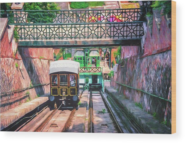 Budapest Wood Print featuring the photograph Castle Hill Funicular Budapest Hungary by Carol Japp