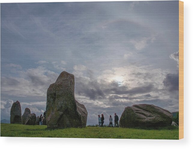 Castlerigg Wood Print featuring the photograph Castlerigg stone circle 5 by Dubi Roman