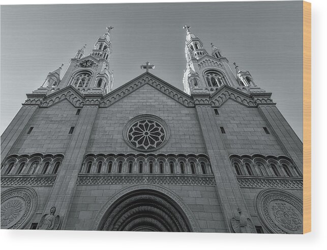 St. Peter And Paul Church Wood Print featuring the photograph Cathedral Bw by Jonathan Nguyen