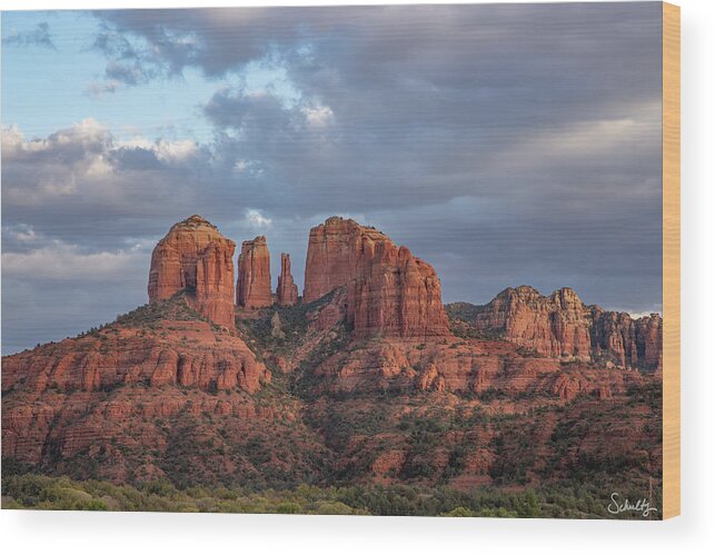 Arizona Wood Print featuring the photograph Cathedral Rock by Paul Schultz