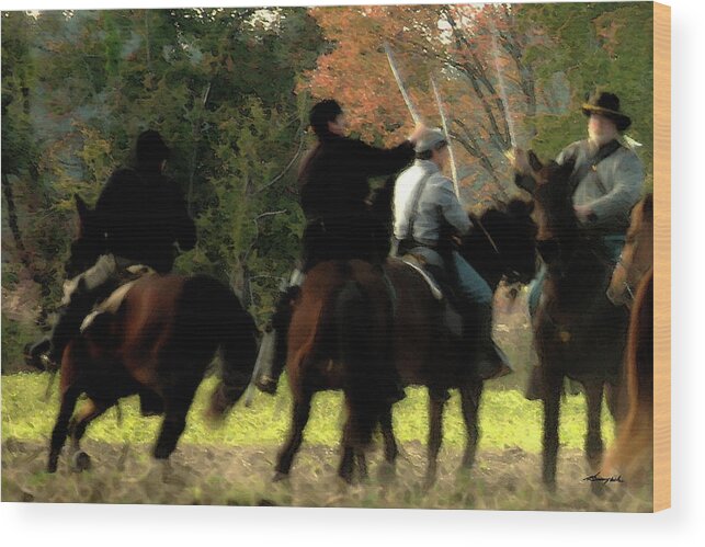 Color Wood Print featuring the photograph Cavalary Attack by Alan Hausenflock