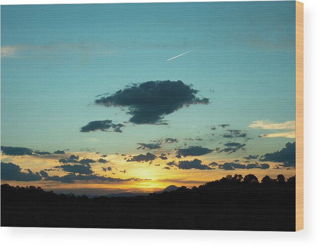 Sunset Wood Print featuring the photograph Chasing the Sunset by Ron Long Ltd Photography