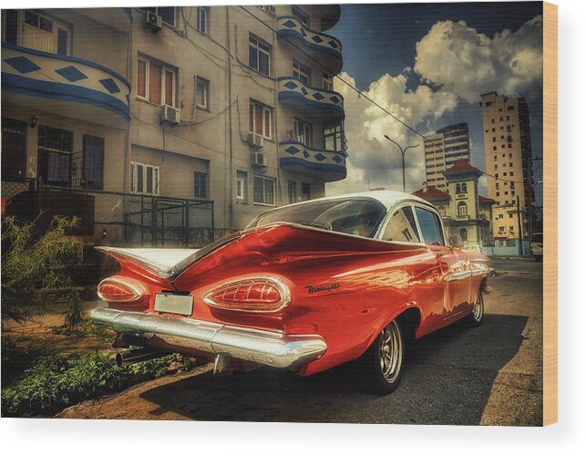 Chevy Wood Print featuring the photograph Chevrolet Biscayne by Micah Offman