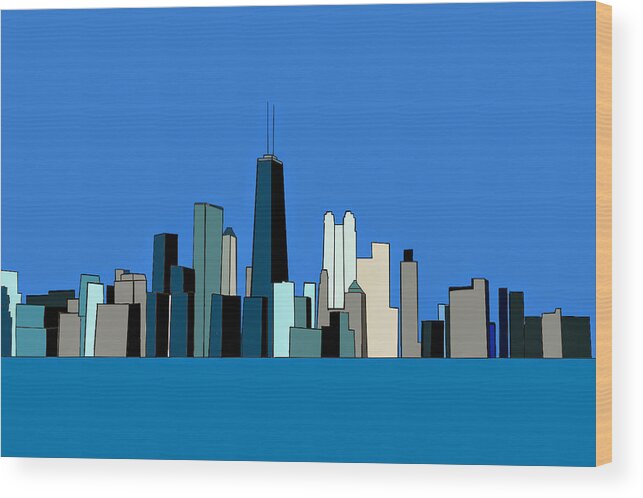 Chicago Wood Print featuring the digital art Chicago by John Mckenzie