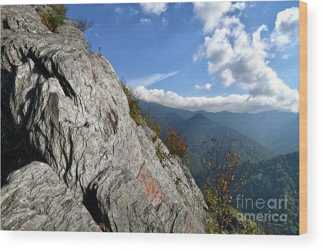 Chimney Tops Wood Print featuring the photograph Chimney Tops 14 by Phil Perkins