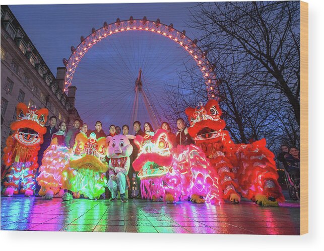 Chinese Wood Print featuring the photograph Chinese New Year 2019 by Andrew Lalchan