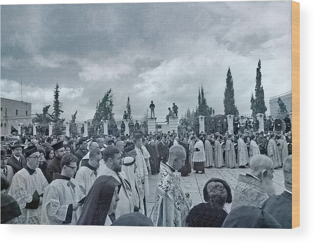 1969 Wood Print featuring the photograph Christmas Procession in 1969 by Munir Alawi