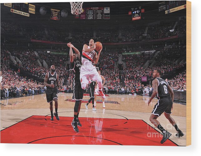 Nba Pro Basketball Wood Print featuring the photograph C.j. Mccollum by Sam Forencich