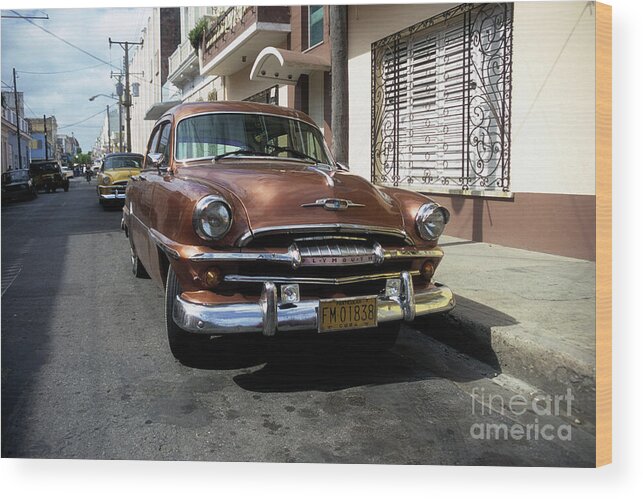 Cuba Wood Print featuring the photograph Classic 1950s Plymouth in Santiago Cuba by James Brunker