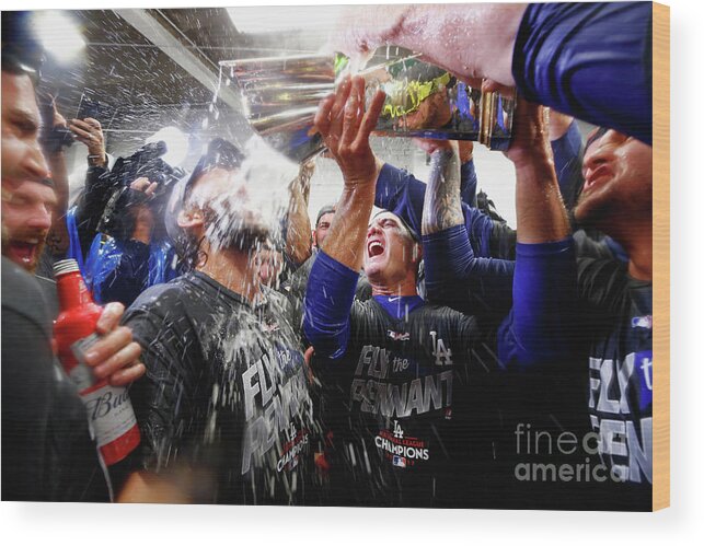 Championship Wood Print featuring the photograph Clayton Kershaw by Jamie Squire